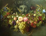 Eloise Harriet Stannard Garland of Fruits and Flowers Sweden oil painting artist